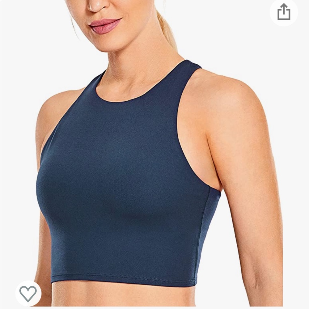 CRZ Yoga Women's High Neck Longline Sports Bra